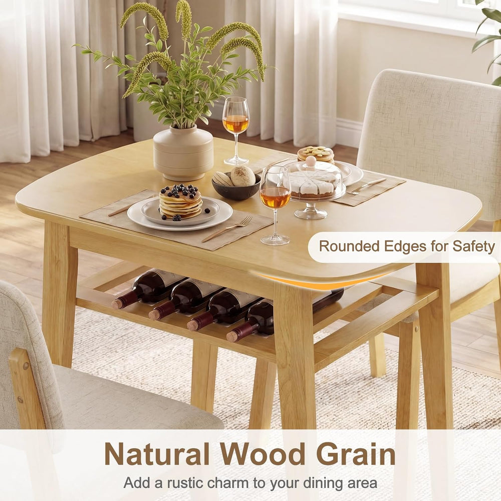 Giantex Dining Table Set for 2, Space Saving Kitchen Table and Chairs Set w/R...