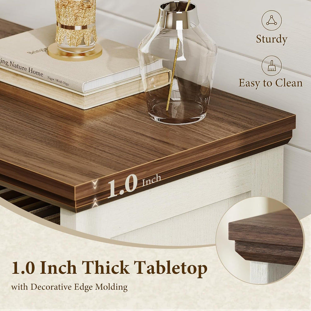 OffiGo 8 Cube Organizer Bookcase, Cube Shelf with Storage, Walnut + White