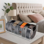 Belt Organizer, Acrylic Belt Storage Holder for The Closet 7 Compartments Display Case for Tie and Bow Tie