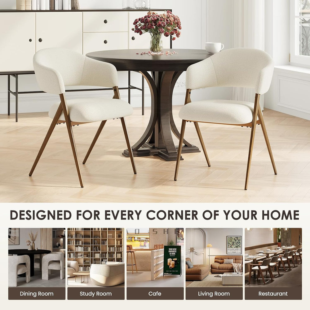 COLAMY Modern Dining Chairs Set of 6, Upholstered Fabric Dining Room Kitchen ...