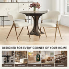 COLAMY Dining Chairs Set of 6, Modern Fabric Upholstered Dining Room Kitchen Side Chairs with Iron Legs, Open Back and Padded Seat for Living Room/Restaurant/Cafe, Beige