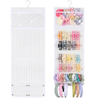SNOWSTAR Hair Claw Clip Organizer, Large Transparent Bag for Scrunchies Holder and Hair Ties Organizer with Women Girls, Hair Accessorie Hanging Storage Home Decor Wall, Door