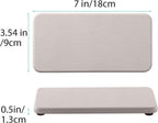 2 Pcs Water Absorbing Stone Trays, Kitchen/Bathroom Sink Soap Dish, Diatomite Tray Used for Hand Soap & Cosmetic Bottles in The Modern Home, 3.5" W x 7.1" L, White