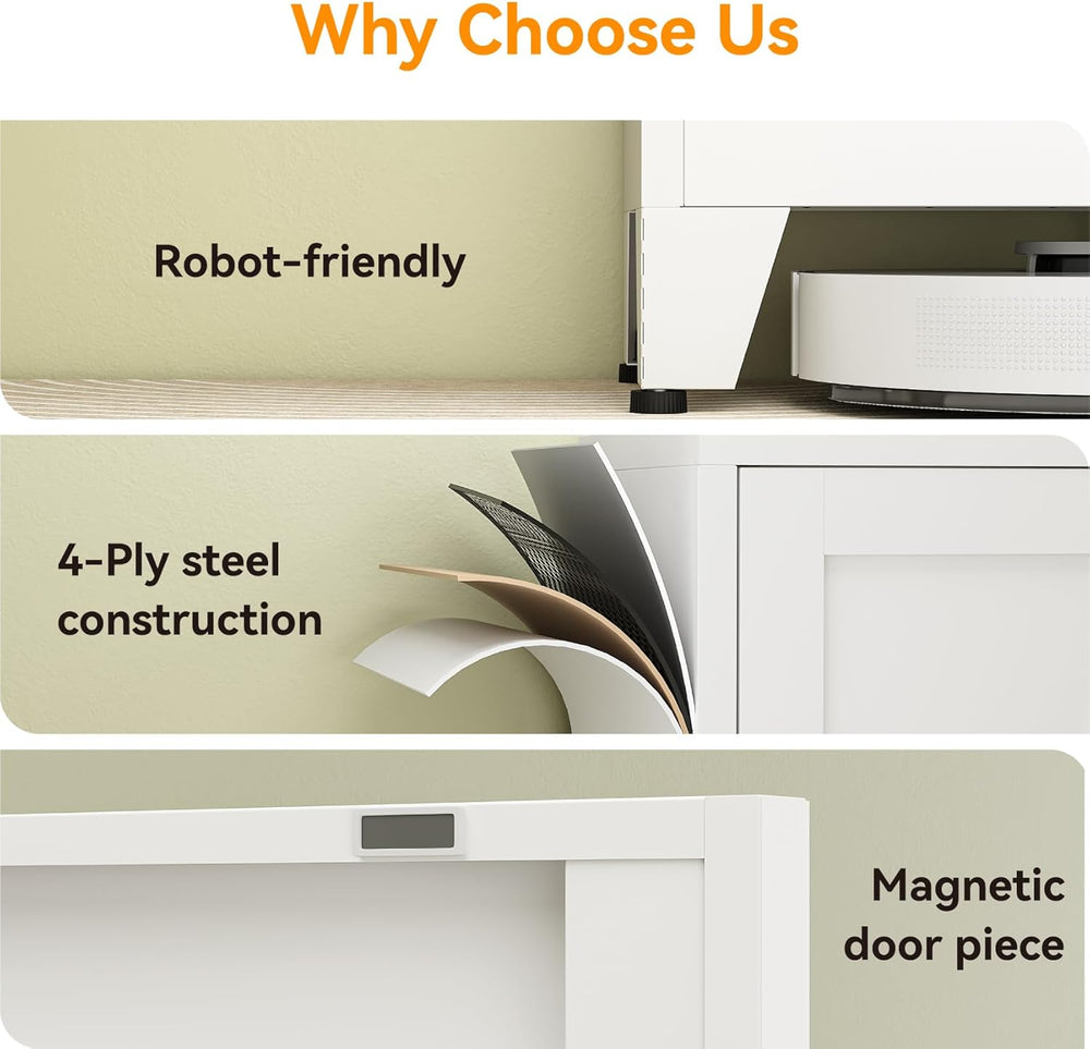 67" Tall Storage Cabinet with Reversible Doors and Adjustable Shelves,Me...