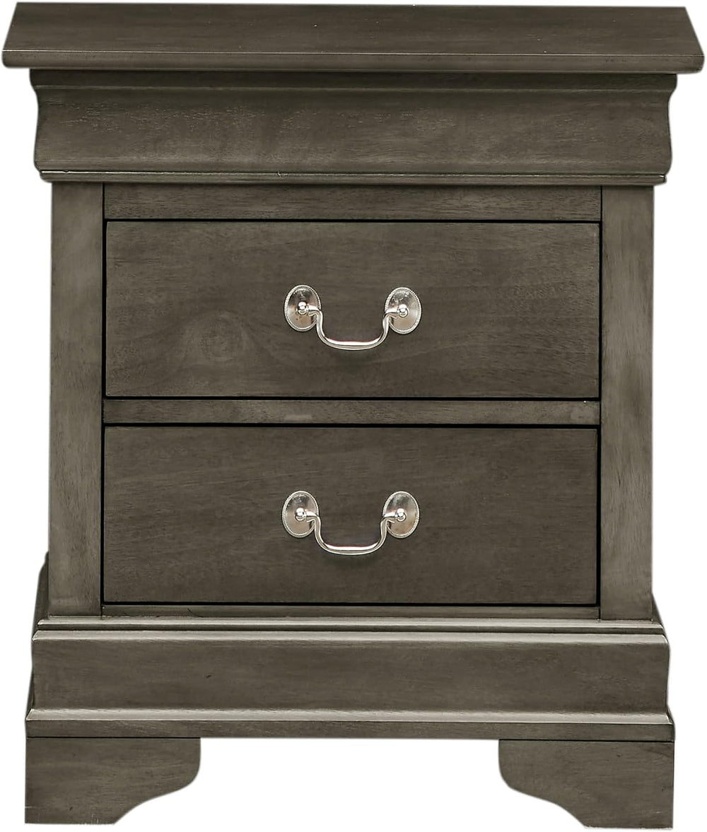 Charming Traditional Gray Nightstand,for Small Spaces
