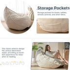 MAXYOYO Bean Bag Chairs for Adult, Giant Bean Bag Couch with Filler, Soft Lazy Sofa 43"x41"x35"