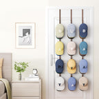 SWTYMIKI Over Door Hat Rack - 3 Packs Metal Hanging Hat Organizer with 12 Hooks Design, Baseball Cap Hanger Organizer Storage Holds up to 60 Caps for Door, Bedroom, Closet