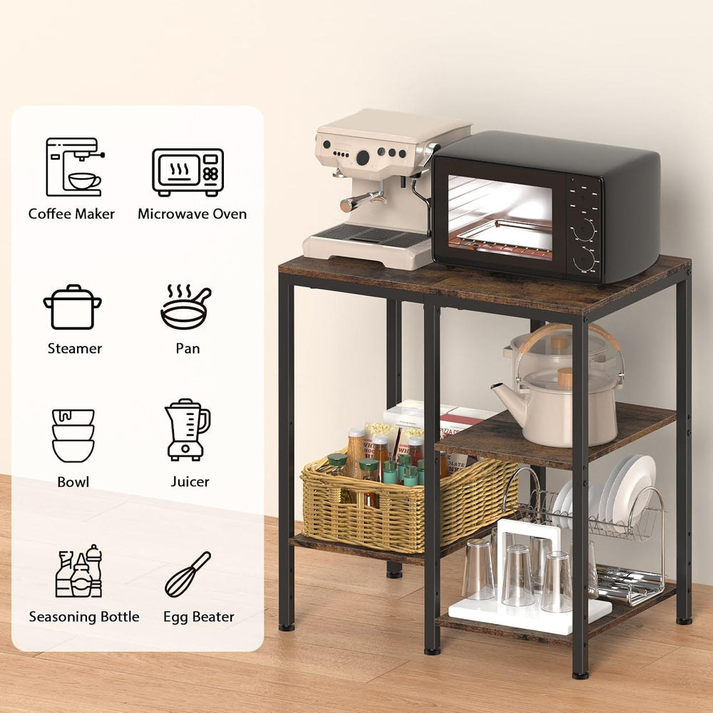 OGEMXU Kitchen Microwave Stand,4-Tier Adjustable Bakers Rack, Microwave Cart ...
