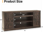 75" Farmhouse TV Stand with Power Outlets for 85 Inch TVs, 33" Tall Entertainment Center with Storage Cabinets w/Adjustable Shelves, Rustic Large TV Media Console, Brown