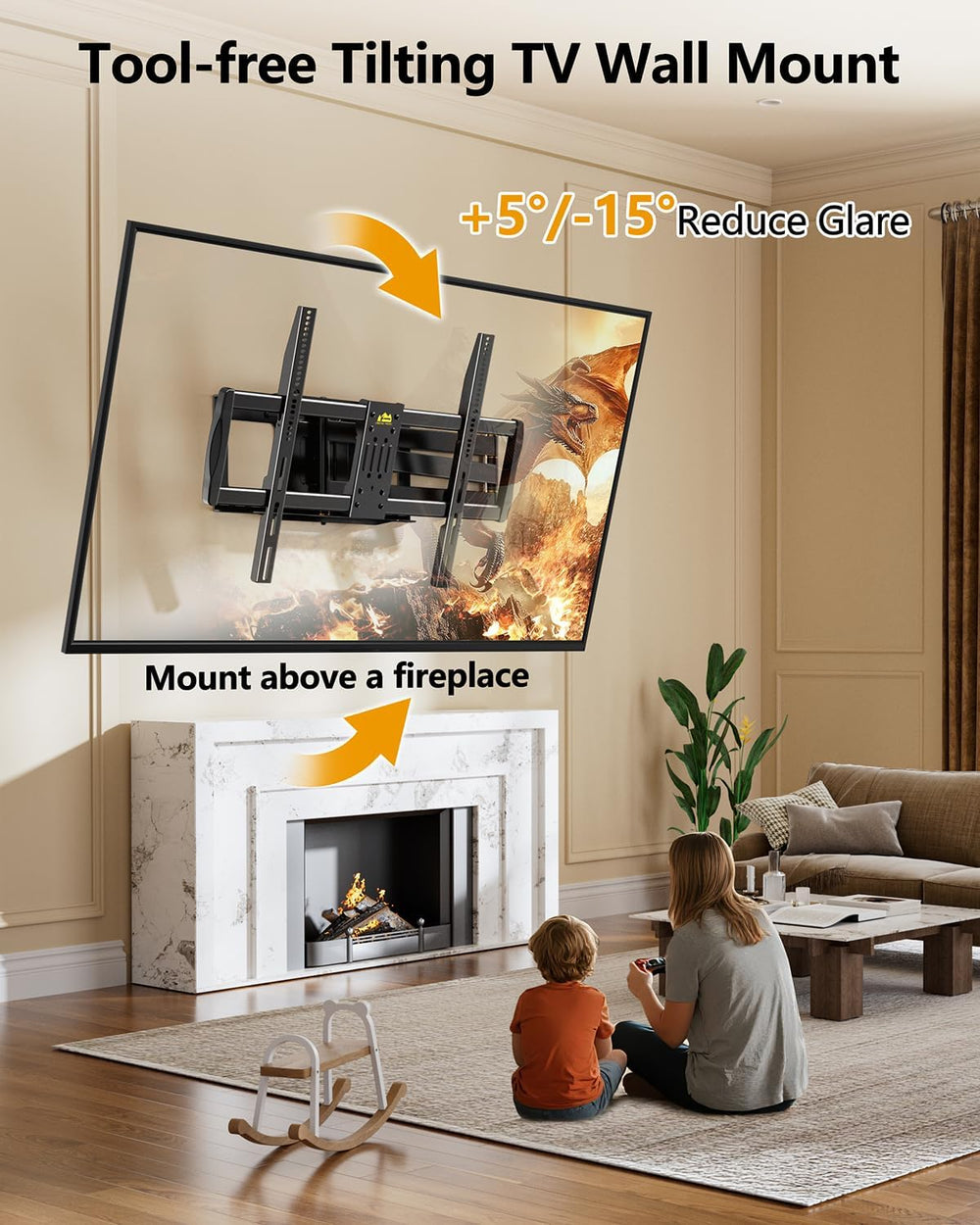 FORGING MOUNT 43–110 inch Long Arm Full Motion TV Wall Mount Holds 176 lbs, V...