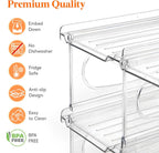 Lifewit Wine Rack for Fridge, Stackable Wine Bottle Holder with Sturdy Support Insert & Reinforced Design, Plastic Bottle Organizer for Refrigerator, Cabinet & Pantry, Clear, Holds 12 Bottles