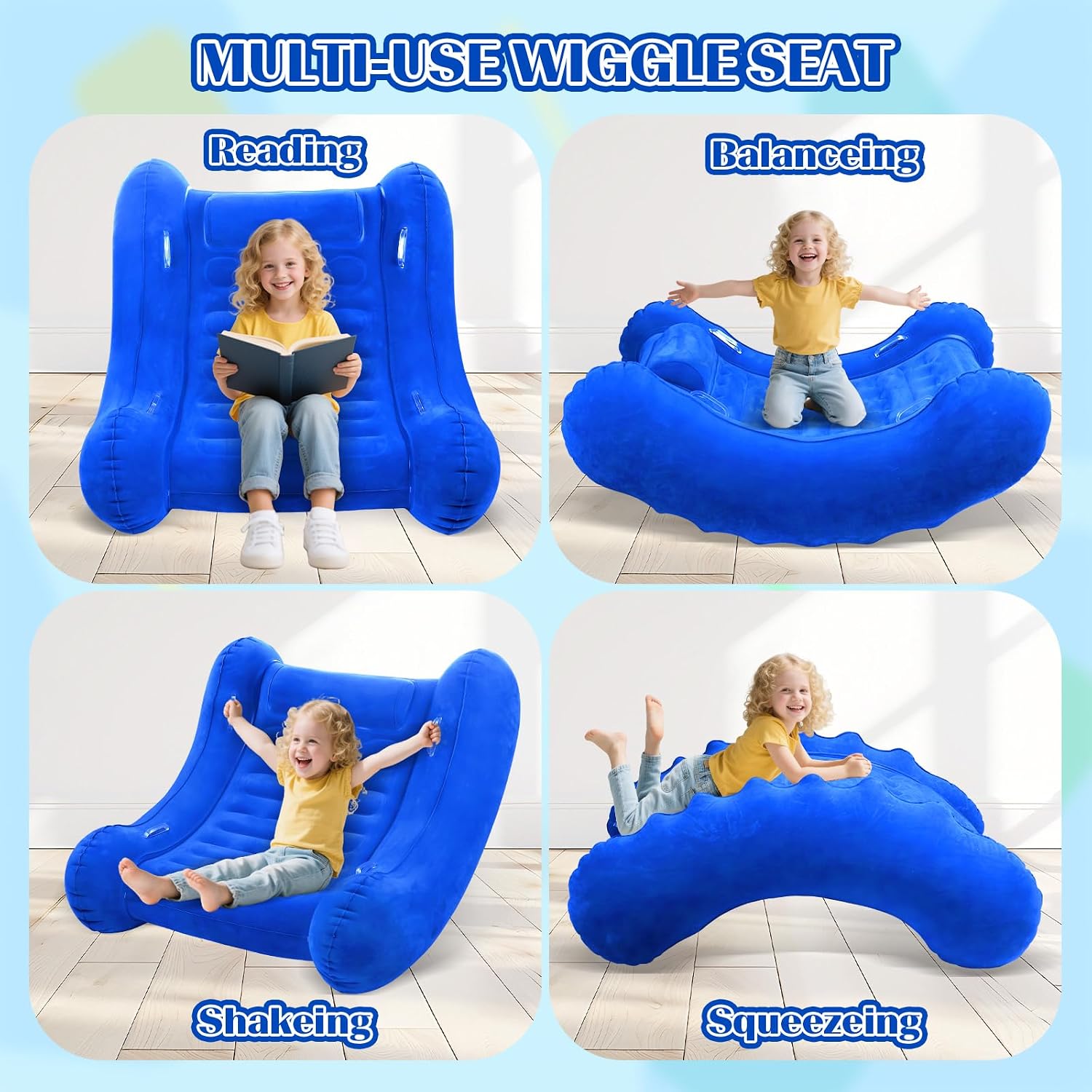 lnflatable Couch Rocking Chair for Kids, 42” x 42” x 38” AIR Cloud Rocker - Sensory Chair for Autistic ADHD Child - Autism Sensory Products Training Body Coordination