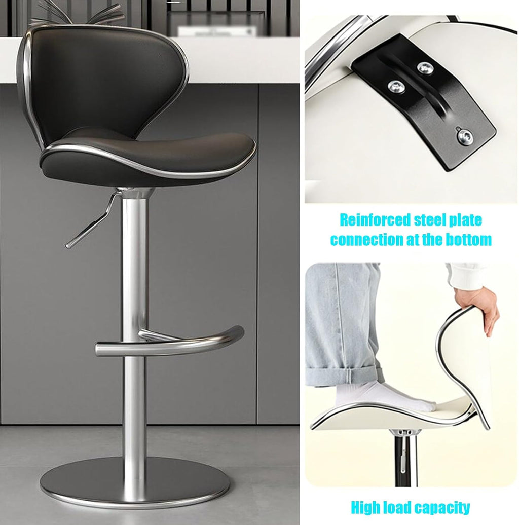 Modern Dining Chair, Conference Room Chair, Tall Executive Office Stools, Simple Bar Stools, for Main Picture Restaurant, Bar, Cafe, Changing Room(Gray)