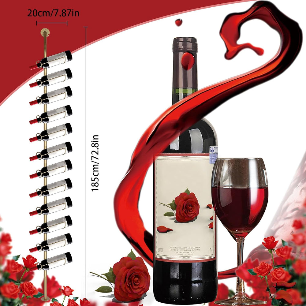 5 Pack 12 Bottle Wall Mount Wine Rack for 60 Bottles DIY Detachable Wine Stor...