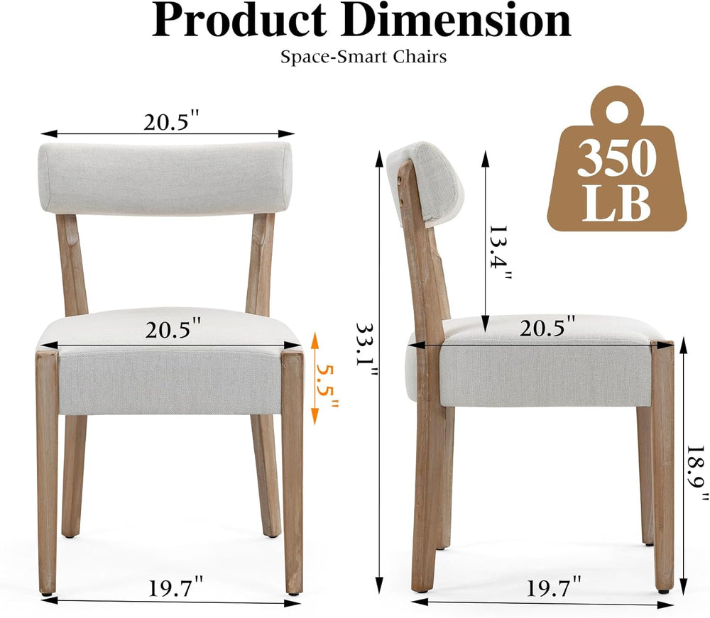 ZJhome Dining Chairs Set of 4, Mid-Century Modern Wooden Kitchen Chairs with ...