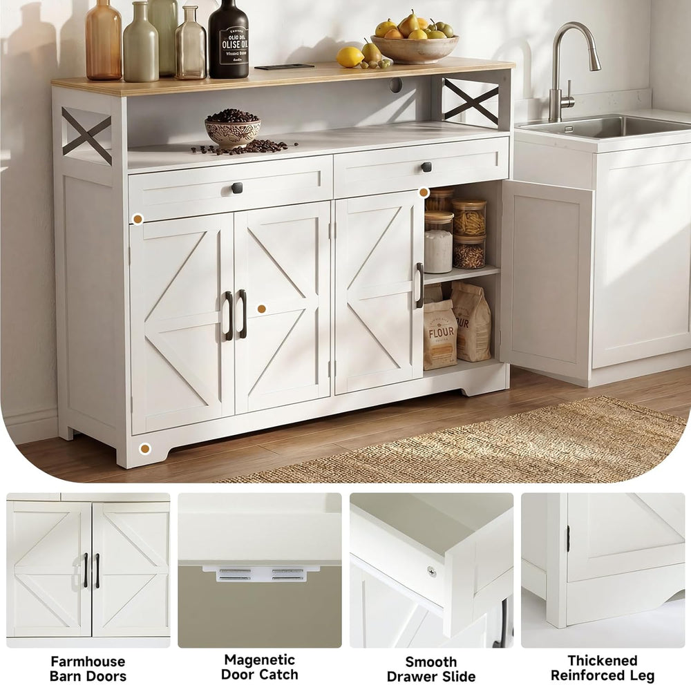 Lahomie Sideboard Buffet Cabinet with Storage, 47" Kitchen Buffet Cabine...