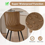 Dining Chair Set of 4 PU Leather Dining Room Chairs Upholstered Comfy Dining Chairs Modern Kitchen Armless Side Chair with Sturdy Metal Legs,Brown