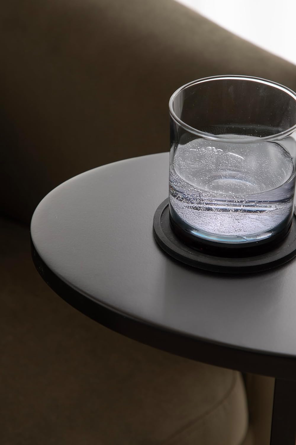 Kate and Laurel Natalli Modern Glam Metal Oval C-Table, 14 x 9 x 28, Black, T...