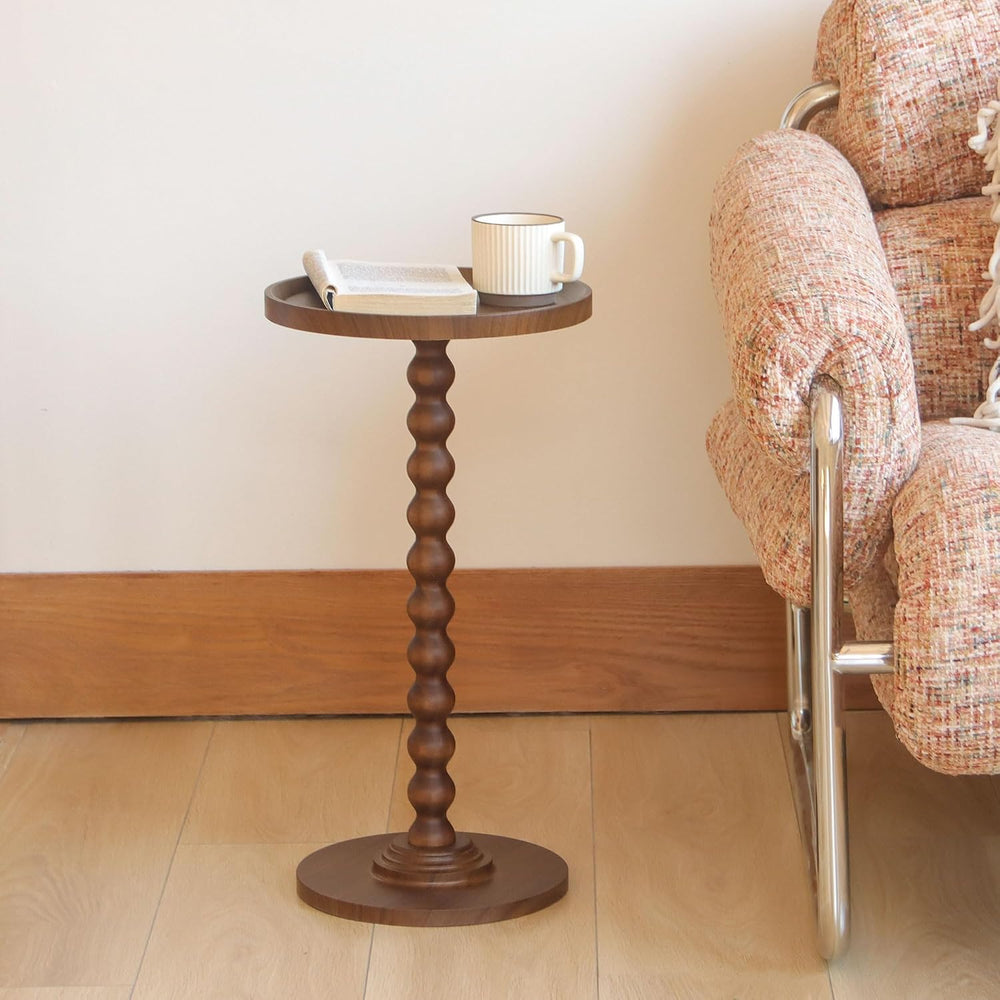 AWASEN Small Side Table, Round Drink Table for Small Spaces, Round Accent End...