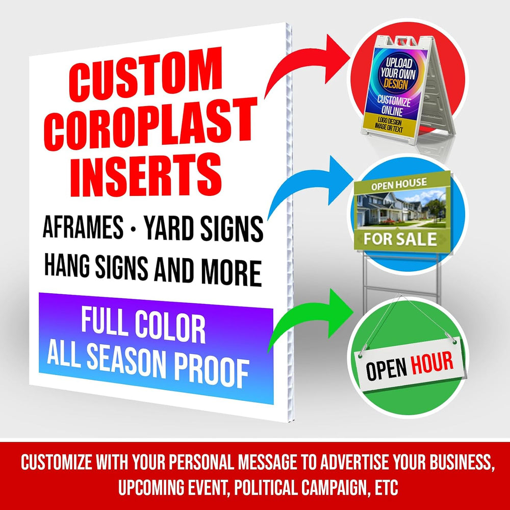 Generic Custom 24x36"" Coroplast for A-Frame & Signicade Sign I...