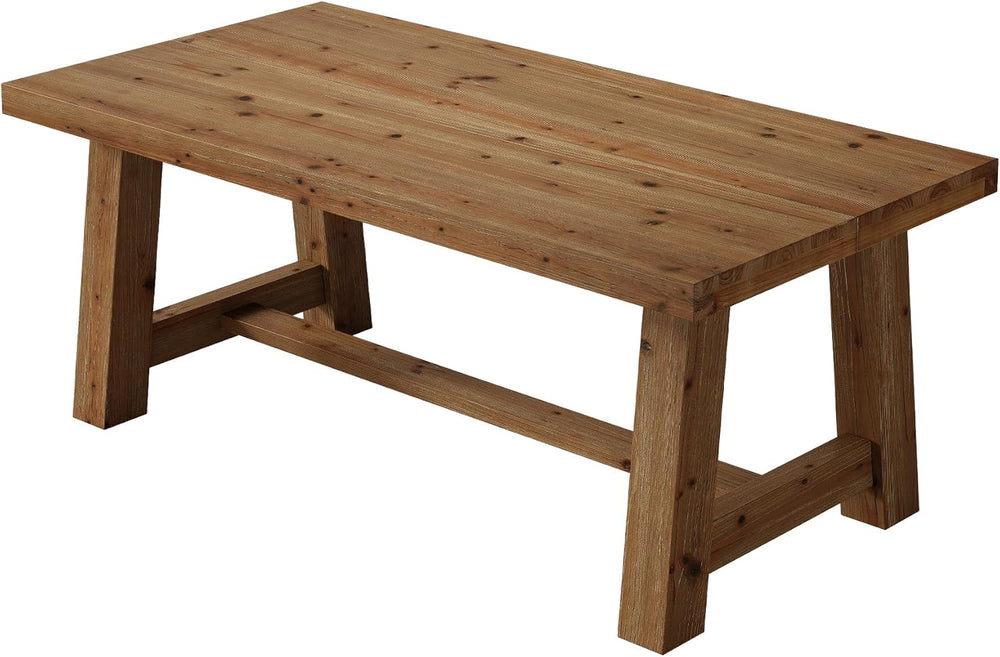 63-Inch Solid Wood Dining Table, Farmhouse Kitchen Table for 4-6 People, Rect...