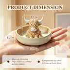 Highland Cow Gifts for Women, Ceramic Highland Cow Ring Holder with Circular Tray, Wedding, Christmas, Birthday Gifts for Women, Mom, Wife, Farmhouse & Bohemian Style Jewelry Holder for Desk Decor