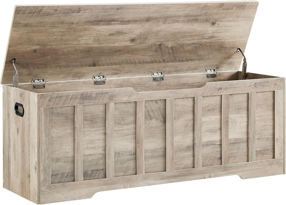VANKILEY 51.2" Storage Chest Extra Large,Wooden Storage Bench,Greige | C...