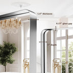 55"x 30" Silver Bathroom Mirror - Aluminum Framed Wall Mirror, Bathroom Wall Mounted Vanity Mirror, Bedroom, Living Room Wall Mirror, Hang Horizontally or Vertically