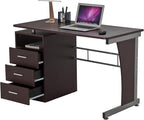 48" Computer Desk with Drawers, Home Office Desk with Storage, Heavy Duty and Water Resistant Study Table, Chocolate Brown