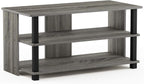 Furinno Turn-N-Tube Shoe Rack, 3-Tier Shoe Organizer, Shoe Storage with Compact Open Shelves, 15.5 x 31.5 x 15.7, for Closet Entryway, Office, Garage, French Oak/Black