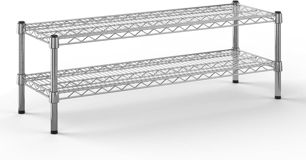 14" Deep x 42" Wide x 14" Height Wire Shelving Kit | 2-Tier | NSF Commercial Storage Rack Unit