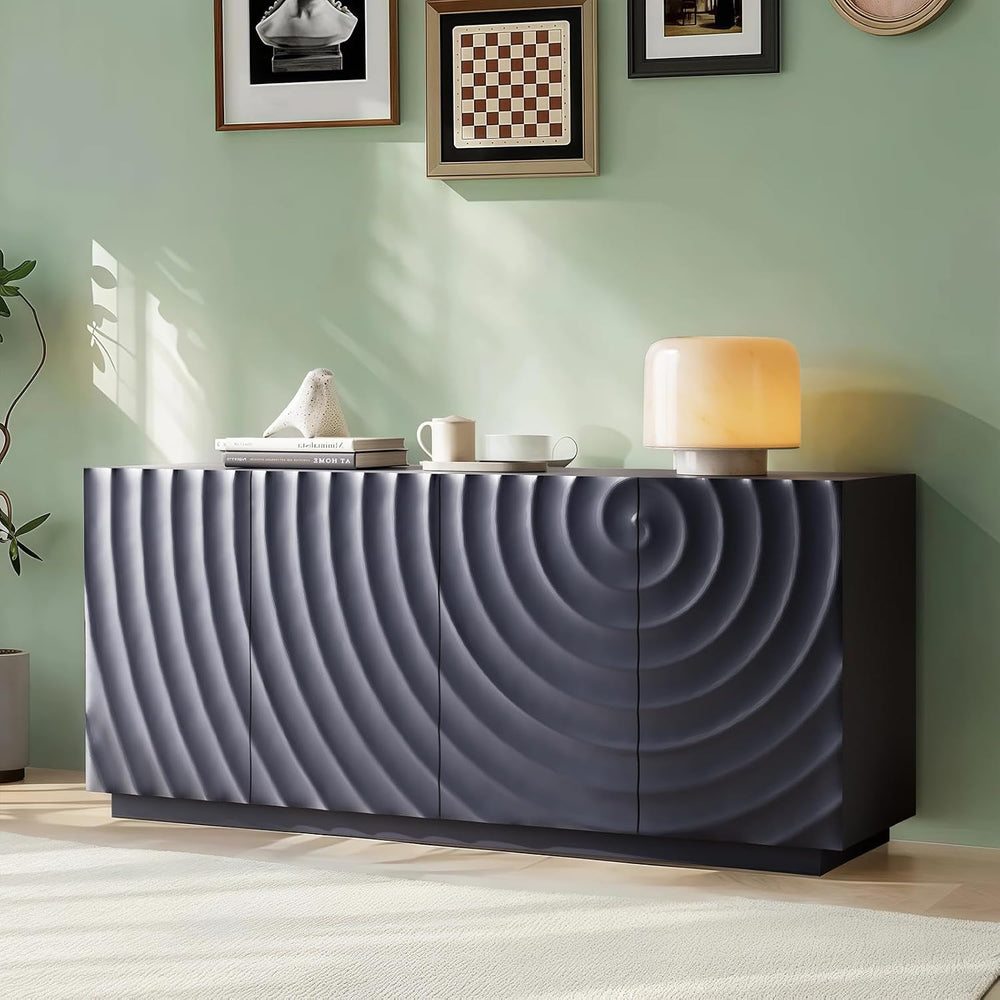 LKTART 59" Sideboard Buffet Cabinet with Storage, 4 Doors Modern Accent ...