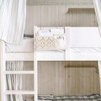 Mkono Bedside Caddy Hanging Organizer, Boho Macrame Storage with Fixed Straps and Hooks, 4 Pockets Holder Remote Magazine Accessories for Home Loft Bunk Bed, Dorm, Hospital Beds