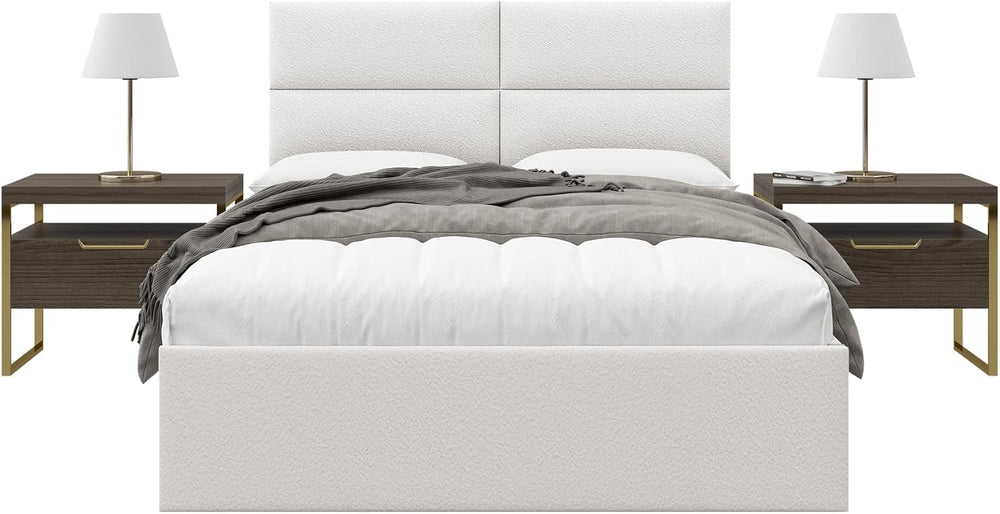 Vänt Wall Mounted Headboard Panels, Queen/Full, Boucle Ivory