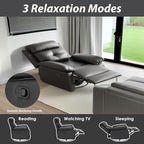 Swivel Rocker Recliner with 360 Degree Swivel, Small Recliners with 30 Degree, 90-150 Degree Angle, Faux Leather Lift Chair for Home Theater Seating, Adults, Living Room, Bedroom, Black
