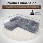 Cloud Sectional Couch with L-Shape Chaise, Modern Modular Sofa with Deep Seat, Built-in Cup Holder & Storage Pocket for Living Room Bedroom, No Assembly Required (Light Gray, Left Facing Chaise)