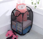 Larpur Popup Mesh Laundry Basket, Collapsible and Portable Clothes Washing Laundry Hamper with Reinforced Carry Handle (Black)