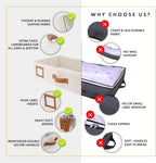 HOMELUX THEORY 2pc Under Bed Storage Containers, Bedroom Under the Bed Drawer Storage Organizer with Bins and Lids, Large Underbed Clothes Storage Box Ideal for Blanket, Fabric, & Shoes (Ivory)