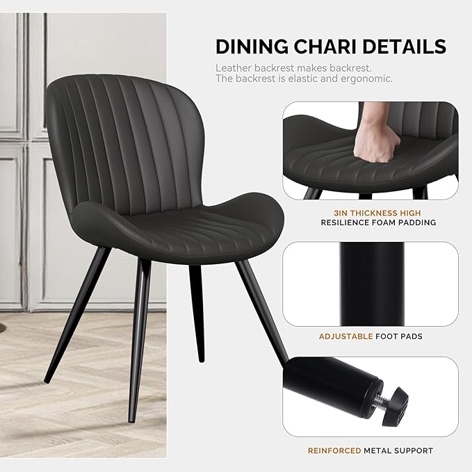 Nalupatio Dining Chairs Set of 4, Modern Dining Room Chairs Comfy Backrest Th...