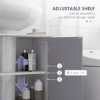kleankin 23.5" Pedestal Sink Storage Cabinet, Freestanding Bathroom Under Sink Cabinet with U-Shape Cut-Out and Adjustable Shelf, White and Gray