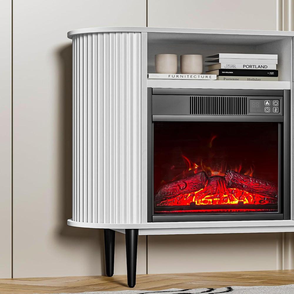 OLD CAPTAIN Electric Fireplace, 50" Electric Fireplace TV Stand, Firepla...