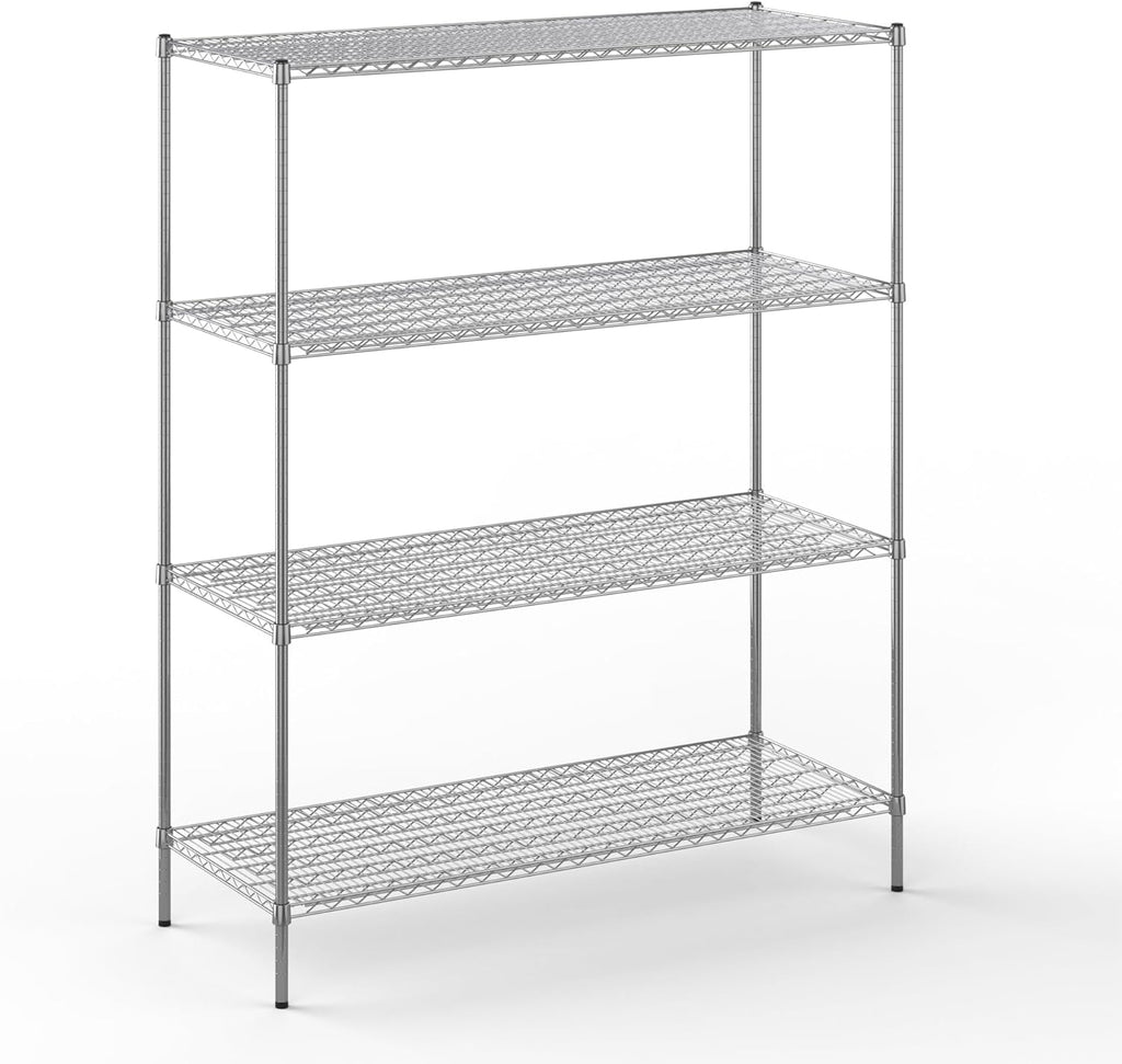 24" Deep x 60" Wide x 74" Height Wire Shelving Kit | 4-Tier | NSF Commercial Storage Rack Unit
