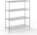24" Deep x 60" Wide x 74" Height Wire Shelving Kit | 4-Tier | NSF Commercial Storage Rack Unit