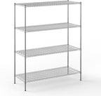24" Deep x 60" Wide x 74" Height Wire Shelving Kit | 4-Tier | NSF Commercial Storage Rack Unit