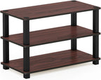 Furinno Turn-S-Tube Shoe Rack, 3-Tier Toolless Shoe Organizer, Shoe Storage, 11.6 x 23.6 x 22.2, for Closet Entryway, Office, Garage, Cherry Oak