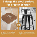 Andeworld Metal Bar Stools Set of 4, 26 inch Counter Height Barstools with Backs Farmhouse Modern High Back Bar Stools with Larger Seat Kitchen Dining Bar Chairs,Off White