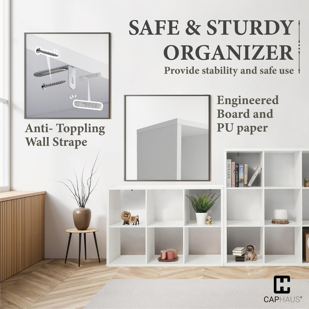 CAPHAUS Sturdy Room 13-Inch Cube Storage Organizer Shelf, with Extra Thick Ex...