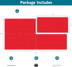 Peg Board,Pegboard Rack Garage Storage Steel Horizontal Peg Board Pack,Steel Pegboard Heavy Duty- 4 Pack 12-Inch X 24-Inch Metal Peg Board Tool Organization Panels (Red)