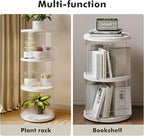 2 Tier Rotating Bookshelf Spinning Bookshelf Tower Swivel Bookcase Round Book Shelf for Small Space Revolving Bookcase for Playroom Bedroom Living Room