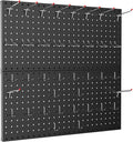 TORACK Metal Pegboard Wall Organizer 24" x 24" or 12" x 48", 70 PCS Tools Storage Pegboard for Garage Tool Organizer Peg Board with Pegboard Hooks for Workbench(Black)